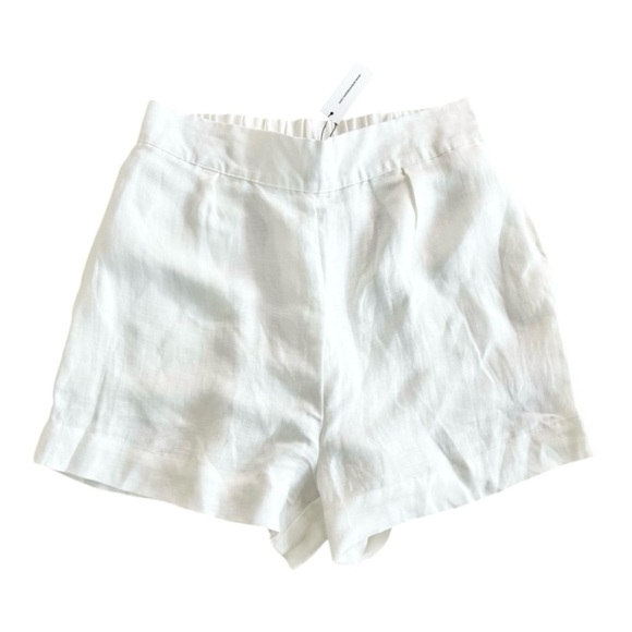 Anemos The High Waisted Short Linen Blend in White Size Large - Picture 5 of 9